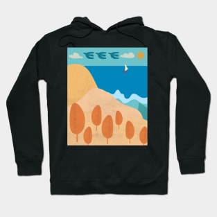 Hill, beach and sky Hoodie